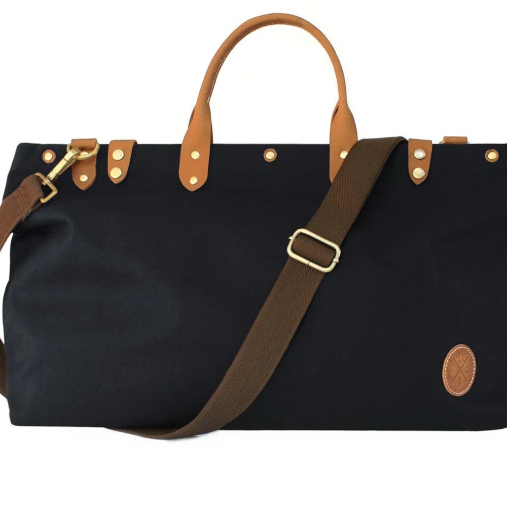 Napa Dori Resort Canvas Weekender Duffel with Tan Leather Trim